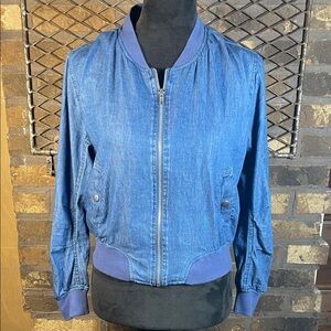 Akira Chicago Black Label Blue Lightweight 100% Cotton Women's Jacket L